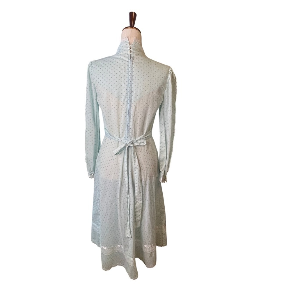 VTG Prairie Dress Small Lace up Corset Floral Midi 70s Gunne Sax Style Handmade - Picture 5 of 16
